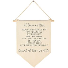 Let Them Be Little Sign-Playroom Sign-Birthday Christmas Gift-Canvas Hanging Flag Banner Wall Sign Decor Gift for Nursery Bedroom Playroom Front Door Baby Kids Girl Boy Teen