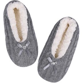 DICUIRD Womens Thick & Warm Slipper Socks with Grippers - Knit House Slippers