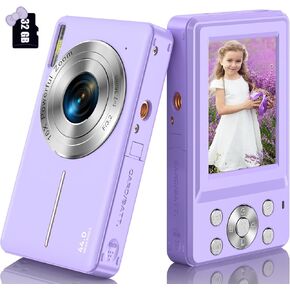 Digital Camera,Kids Camera FHD 1080P 44MP Compact Digital Camera with 32GB SD Card Small Vlogging Camera 16X Digital Zoom,Mini Point and Shoot Camera Gift for Kids Boys Girls Teens Students