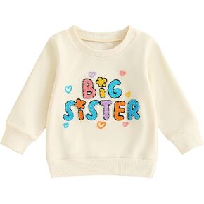 Ayalinggo Toddler Baby Clothes Big Sister Shirts For Girls Long Sleeve Crewneck Big Sis Sweatshirt Sibling Matching Outfit