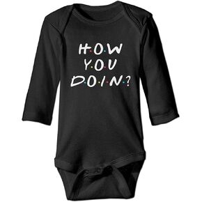 XieTao How You Doin Boutique Baby Bodysuit Onesie Unisex Long Sleeve, Black, 6-12 Months
