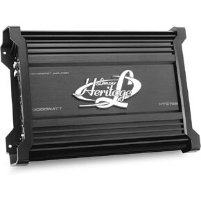 Lanzar Amplifier Car Audio, Amplifier Monoblock, 1 Channel, 3,000 Watt, 2 Ohm, MOSFET, RCA Input, Bass Boost, Amplifier for Car Speakers, Crossover Network - HTG157