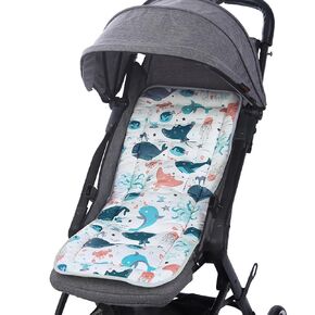 Stroller Seat Liner Breathable Cotton Baby Pushchair Pram Seat Cushion Universal Baby Carriage Cushion Reversible Seat Mat Pad for Stroller in Kuwait
