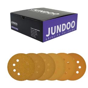 JUNDOO Sanding Discs 80 Grit Sandpaper 5-Inch 8-Hole Hook and Loop Sandpaper Finishing Discs for Automotive and Woodworking 50 Pcs Aluminum Oxide Abrasive