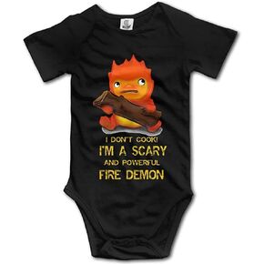 Fashion Boutique Clothing Moving Castle Calcifer Baby Jumpsuit Romper Climbing Clothes Black