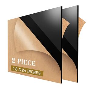 4 Pack Black Acrylic Plexiglass Sheets 1/8" Thick 12" X 16",Phiocxem 2.8mm Plastic Sheet,Glass Alternative for Handcraft,Sign,DIY Display Projects,Home Decor,Handcraft,Stand,Photo/Picture(Black)