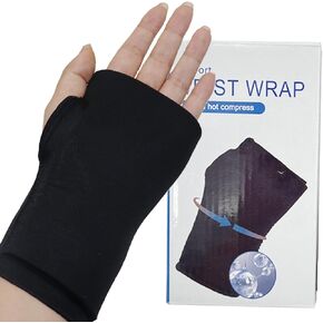 Wrist/Hand Ice Pack - Wrist Wrap Hot and Cold Hand Therapy Gloves, Comfort Cool Thumb Brace for Either Wrist for Hot & Cold Hand Therapy（Black）