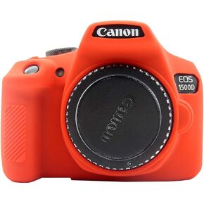 Easy Hood Soft Silicone Camera Case Cover for Canon Rebel T6/1300D, T7/1500D DSLR - Black with Button Marking