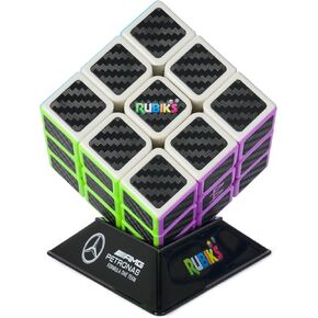 Rubik’s Cube, Mercedes-AMG Petronas F1 Team Carbon Fiber Cube, Problem-Solving Challenging Brain Teaser Fidget Toy for Adults & Kids Ages 8+