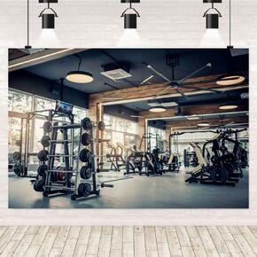 Vinyl Fabric Gym Backdrop for Photography Fitness Photo Backdrop Indoor Sports Gym Equipment Gym Theme Party Decoration Fitness Room Home Gym Background Men Women Portraits Video Studio Prop in Saudi Arabia
