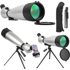 Fetch Falcon Spotting Scope 33-100X100 FMC HD BAK4 (Long-Range, Water-Resistant) with Metal Tripod, Carry Bag, Phone Adapter