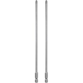 HARFINGTON 2pcs #2 Phillips Screwdriver Bit PH2 1/4" Hex Shank 10" (250mm) Long Magnetic S2 Steel Industrial Grade Screw Driver Bit Cross Head Electric Drill Bits 0.236" (6mm) Rod