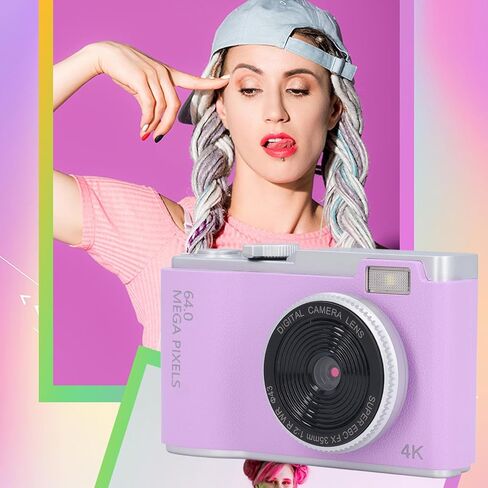 Digital Camera for Photography, Autofocus 48MP Vlogging Camera for YouTube with 2.4in Screen, 16X Digital Zoom, Compact Travel Camera, Flash, Anti Shake, for Teens Adult Beginner in Saudi Arabia