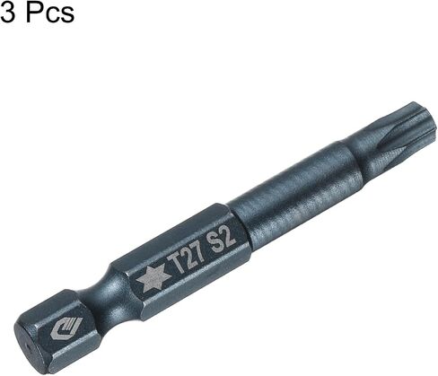 HARFINGTON 3pcs T27 Torx Screwdriver Bit 1/4" Hex Shank 2" Long S2 Steel Magnetic 6 Point Screw Driver Bits Industrial Grade Tamper Proof Star Drill Bits with Hole Torx Head in Saudi Arabia