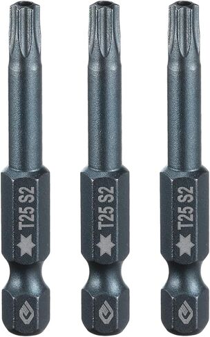HARFINGTON 3pcs T27 Torx Screwdriver Bit 1/4" Hex Shank 2" Long S2 Steel Magnetic 6 Point Screw Driver Bits Industrial Grade Tamper Proof Star Drill Bits with Hole Torx Head in Saudi Arabia