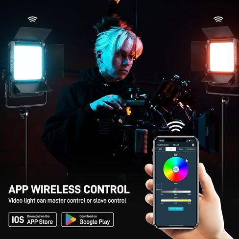 لوحة إضاءة الفيديو GVM RGB LED، مصابيح فيديو الاستوديو مع مجموعات الإضاءة، 2700K-6500K قابلة للتعتيم، مجموعة إضاءة الإخراج المستمر مع 18900lux/0.5m، 8 تأثيرات مشاهد، التحكم في التطبيق مناسب للتصوير الفوتوغرافي in Kuwait