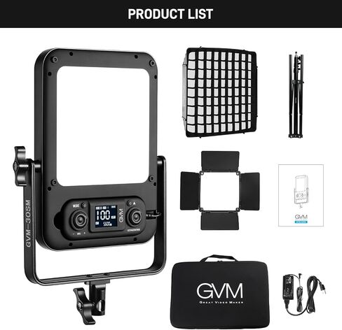لوحة إضاءة الفيديو GVM RGB LED، مصابيح فيديو الاستوديو مع مجموعات الإضاءة، 2700K-6500K قابلة للتعتيم، مجموعة إضاءة الإخراج المستمر مع 18900lux/0.5m، 8 تأثيرات مشاهد، التحكم في التطبيق مناسب للتصوير الفوتوغرافي in Kuwait