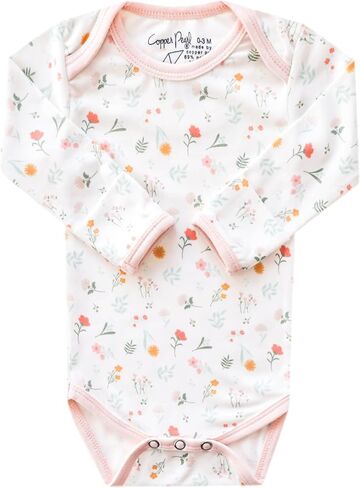 Copper Pearl Long Sleeve Bodysuit Baby: Ultra Soft Baby for Newborns, Boys, and Girls - Stylish, Comfortable, Overlap Shoulders, Premium Knit Fabric - 6-12 Months, Lacie in Kuwait