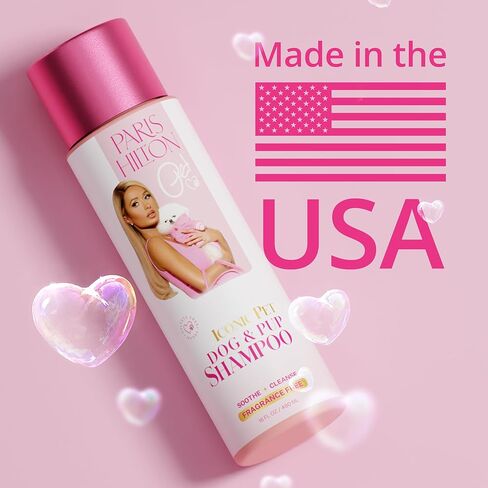 شامبو باريس هيلتون للكلاب - شامبو للحيوانات الأليفة برائحة البرغموت للكلاب والجراء، الشوفان المغذي والصبار، 480 مل - شامبو فاخر للكلاب من جميع السلالات in Kuwait