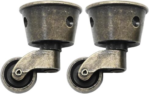 2Pcs Vintage Zinc Alloy Swivel Caster Wheels, Universal Furniture Caster Wheels Metal Pulley Wheels for Bed Cabinet Chair Patio Table Sofa 1-3/4 Inch OD Antique Brass Bronze in Kuwait