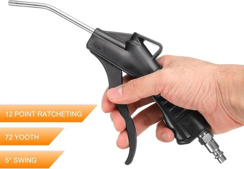 HARFINGTON 8pcs Air Blow Gun High Flow Air Compressor Blow Gun with 1/4" NPT Male Air Plug and Angled Bent for Industrial Household Air Tools Removing Dust Cleaning in Saudi Arabia