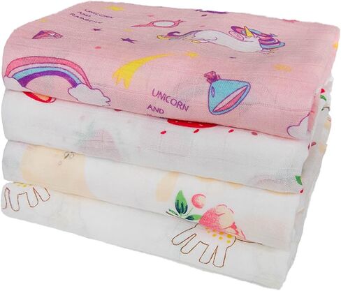 Muslin Baby Swaddle Blanket, Swaddle Warps, Super Soft, Breathable, Skin Friendly, for Boys and Girls, Baby Essentials, Registry and Gift (Girl) in Saudi Arabia