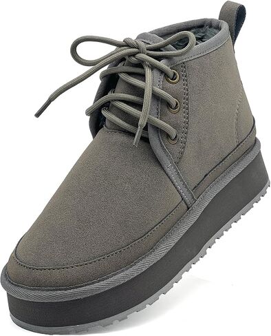 Women's Winter Snow Boots Mini Ankle Boots Suede Lace Up Fur lined Short Boots Cozy Warm Platform Booties for Women in Saudi Arabia