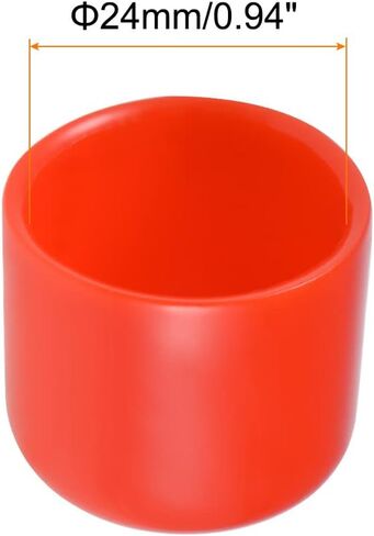 Screw Thread Protector Cover Rubber End Caps, [for Screw, Bolt] - 24mm ID/Red/5pcs in Saudi Arabia