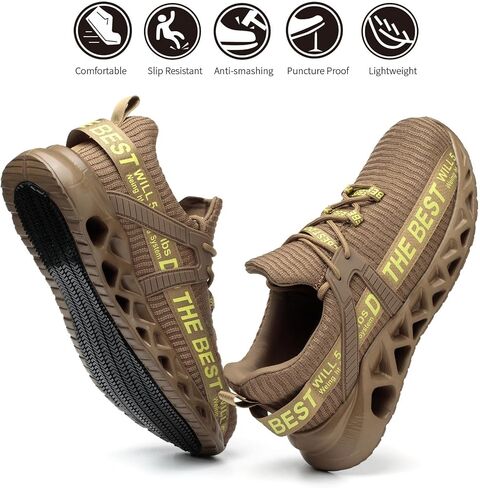 Non Slip Steel Toe Shoes for Men Women Comfortable Work Shoes Lightweight Safety Composite Toe Shoes in Kuwait