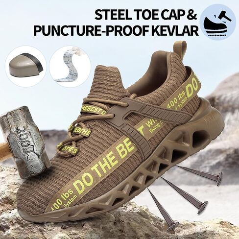 Non Slip Steel Toe Shoes for Men Women Comfortable Work Shoes Lightweight Safety Composite Toe Shoes in Kuwait