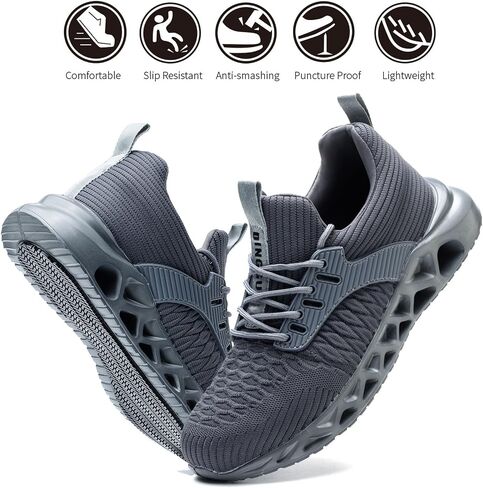 Non Slip Steel Toe Shoes for Men Women Comfortable Work Shoes Lightweight Safety Composite Toe Shoes in Kuwait