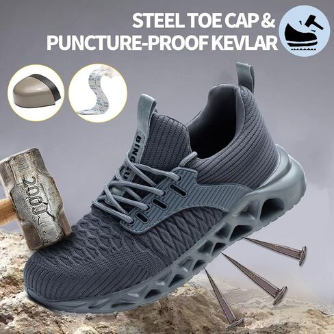 Non Slip Steel Toe Shoes for Men Women Comfortable Work Shoes Lightweight Safety Composite Toe Shoes in Kuwait