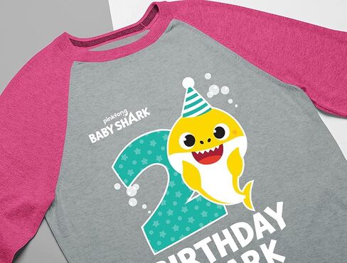 2nd Birthday Baby Shark Shirt 2 Years 3/4 Sleeve Baseball Jersey Toddler Shirt in Saudi Arabia