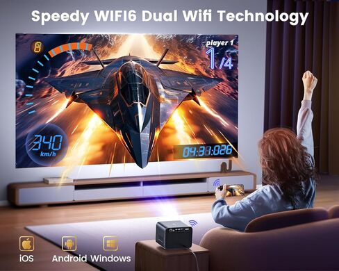 [معتمد من Netflix وصوت Dolby] جهاز عرض 4K مع Wifi6 وبلوتوث، WiMiUS 700ANSI Native 1080P 6D التركيز التلقائي وجهاز عرض ذكي للمسرح المنزلي Keystone، جهاز عرض أفلام خارجي مع تطبيقات Netflix 7000+ in Kuwait