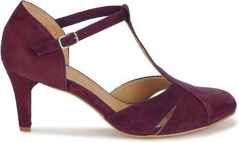 Women Kitten Heels Mary Jane Pumps Shoes Ankle T-Strap Closed Round Toe Sandals Heeled Cut Out Suede Mary Janes Dress Shoe Mid Thin Heel Patchwork Office Ladies Wedding Party Dance 4-11 M US in Saudi Arabia