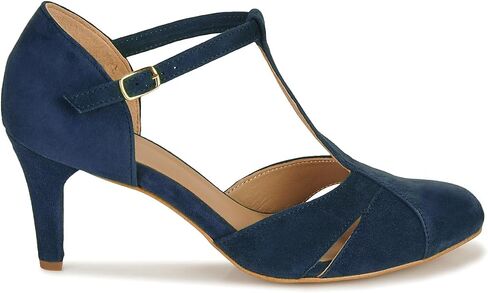 Women Kitten Heels Mary Jane Pumps Shoes Ankle T-Strap Closed Round Toe Sandals Heeled Cut Out Suede Mary Janes Dress Shoe Mid Thin Heel Patchwork Office Ladies Wedding Party Dance 4-11 M US in Saudi Arabia