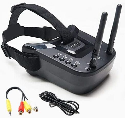 YueLi FPV Goggles VR009 سماعة فيديو 5.8G 40CH HD 3 بوصة 16:9 عرض 5.8 جيجا هرتز نظارات FPV صغيرة لملحقات DJI Avata Drone لـ FPV Quadcopter Drone Quadcopters FPV Racing (أسود) in Kuwait