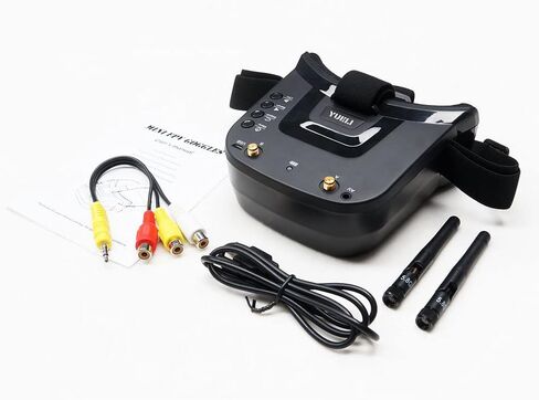 YueLi FPV Goggles VR009 سماعة فيديو 5.8G 40CH HD 3 بوصة 16:9 عرض 5.8 جيجا هرتز نظارات FPV صغيرة لملحقات DJI Avata Drone لـ FPV Quadcopter Drone Quadcopters FPV Racing (أسود) in Kuwait
