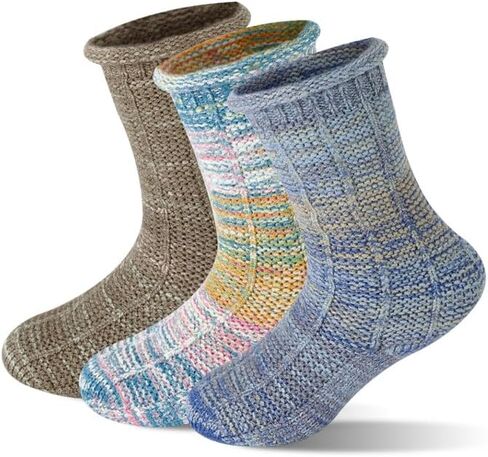 Baby Girl Crew Socks Non Slip Grip Ankle High Socks Newborn Infants Toddlers Seamless Warm Sock 4-Pairs Pack in Saudi Arabia