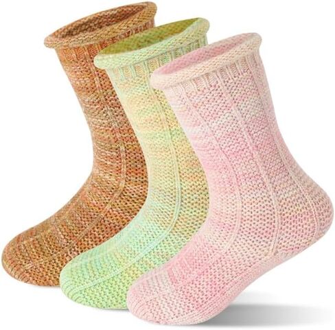 Baby Girl Crew Socks Non Slip Grip Ankle High Socks Newborn Infants Toddlers Seamless Warm Sock 4-Pairs Pack in Saudi Arabia
