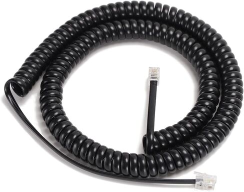 Uvital 10 Feet Short Phone Cord for Landline, 1 Pack RJ9 4P4C Telephone Cords for Landline Phones(Coiled Length: 1.2FT), Black Phone Handset Cord, Phone Wire, Phone Line Cord in Kuwait