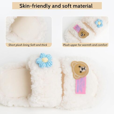 OSVINO Women Fluffy Slippers, Memory Foam Open Toe House Shoes, Non-Slip Warm Cozy Plush Slippers Indoor in Saudi Arabia