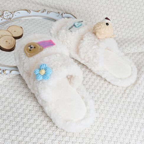 OSVINO Women Fluffy Slippers, Memory Foam Open Toe House Shoes, Non-Slip Warm Cozy Plush Slippers Indoor in Saudi Arabia
