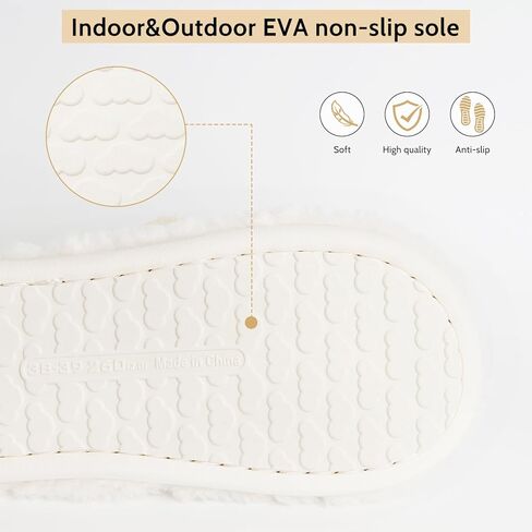 OSVINO Women Fluffy Slippers, Memory Foam Open Toe House Shoes, Non-Slip Warm Cozy Plush Slippers Indoor in Saudi Arabia