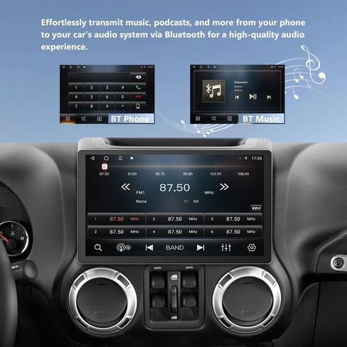 Car Radio Stereo for Jeep Wrangler JK Compass Dodge Ram Built-in Carplay Android Anto,Android 12 Head Unit 2G RAM 32GROM with DSP WiFi GPS Navigation Bluetooth SWC in Saudi Arabia