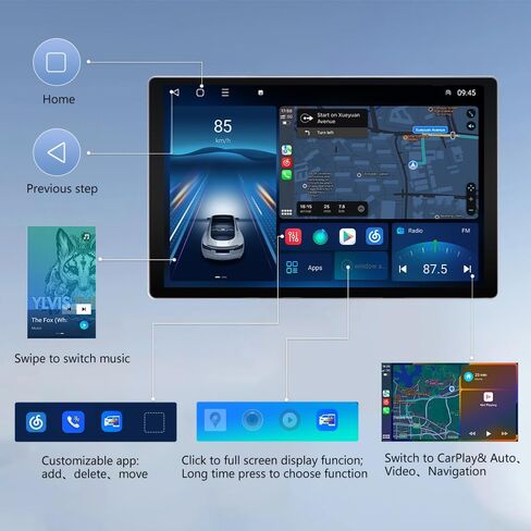 Car Radio Stereo for Jeep Wrangler JK Compass Dodge Ram Built-in Carplay Android Anto,Android 12 Head Unit 2G RAM 32GROM with DSP WiFi GPS Navigation Bluetooth SWC in Saudi Arabia