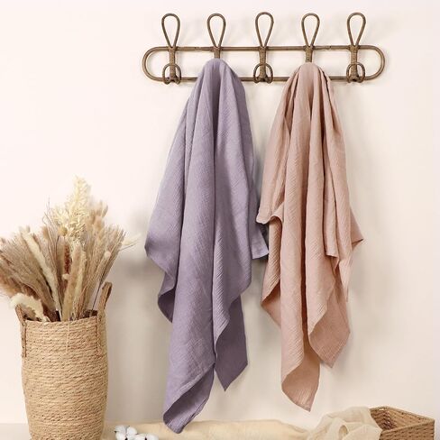 Baby Swaddle Blanket Neutral - Lightweight and Breathable Muslin Swaddles for Newborns - Receiving Blanket for Baby Boys and Girls (purlepink, 2pack) in Kuwait