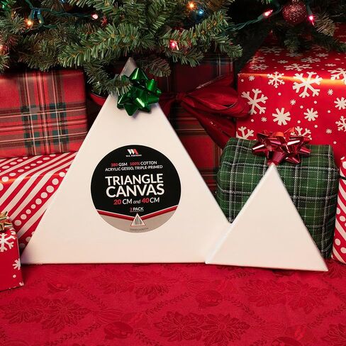 قطعتان من القماش المثلث من WA Portman - قماش مثلث صغير وكبير - قطر 20 سم و40 سم (15.75 بوصة و7.9 بوصة) - قطعتان من القماش المثلث للرسم - قماش على شكل قطعتين من القماش الصغير والكبير in Kuwait