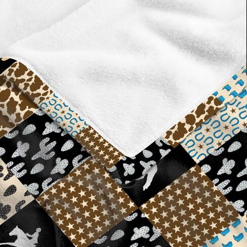Retro Horse Baby Blanket Wild West Gifts for Boys Girls, Animal Western Decor Plush Soft Lightweight Flannel Fleece Wild West Swaddle Blanket for Newborn Horses Aztec Cow Receiving Blanket Crib in Saudi Arabia
