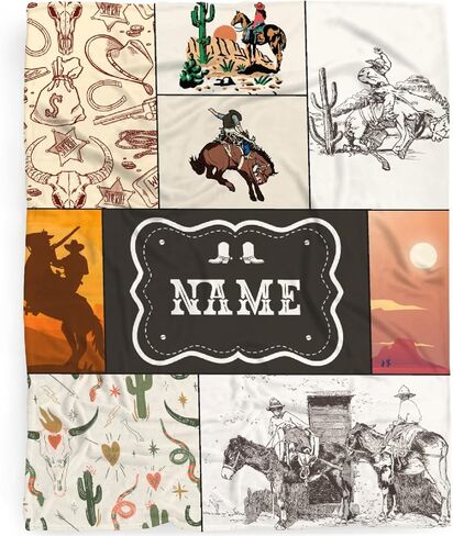 Retro Horse Baby Blanket Wild West Gifts for Boys Girls, Animal Western Decor Plush Soft Lightweight Flannel Fleece Wild West Swaddle Blanket for Newborn Horses Aztec Cow Receiving Blanket Crib in Saudi Arabia